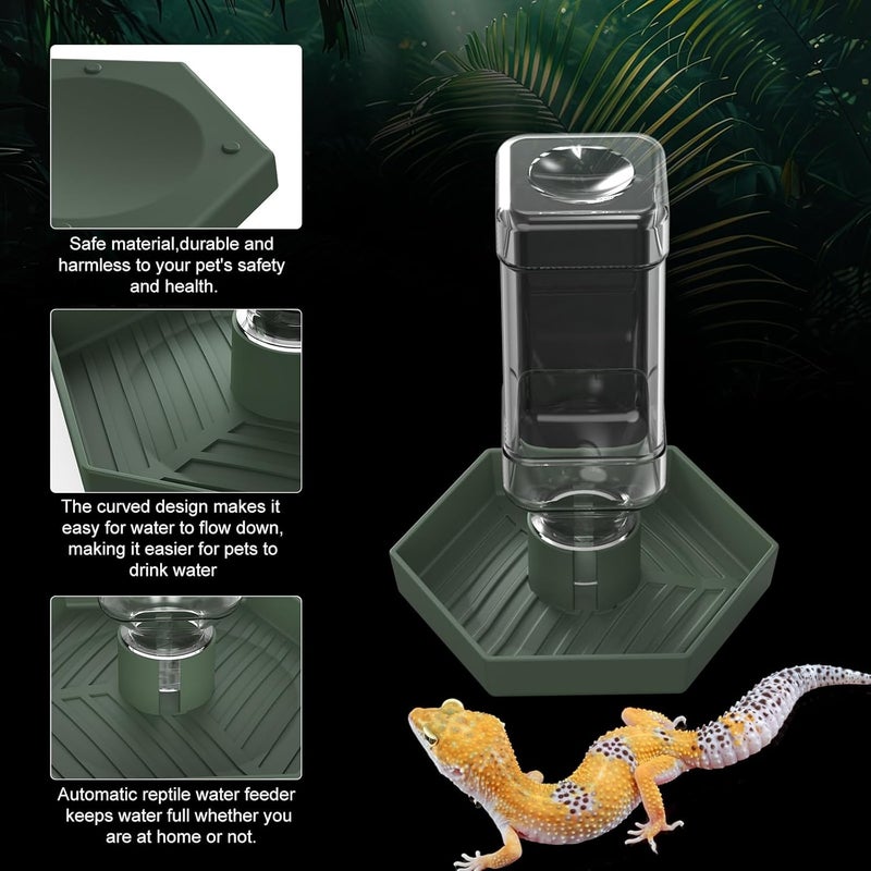 NOMOY Reptile Water Dispenser-Bearded Dragon Water Bowl - Small Water Dish for Tortoise - Bowls for Reptiles & Amphibians (S) - Image 3